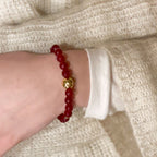 Armbånd med halvedelstener - Rød granat