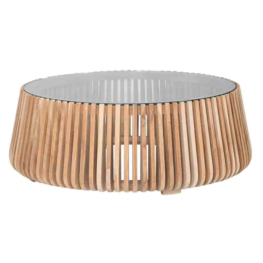 Lindi lekkert salongbord i teak og glass