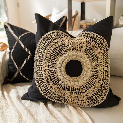 African Armour black medium cushion 55x55cm