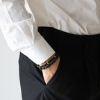 Armbånd med halvedelstener - Sort agat