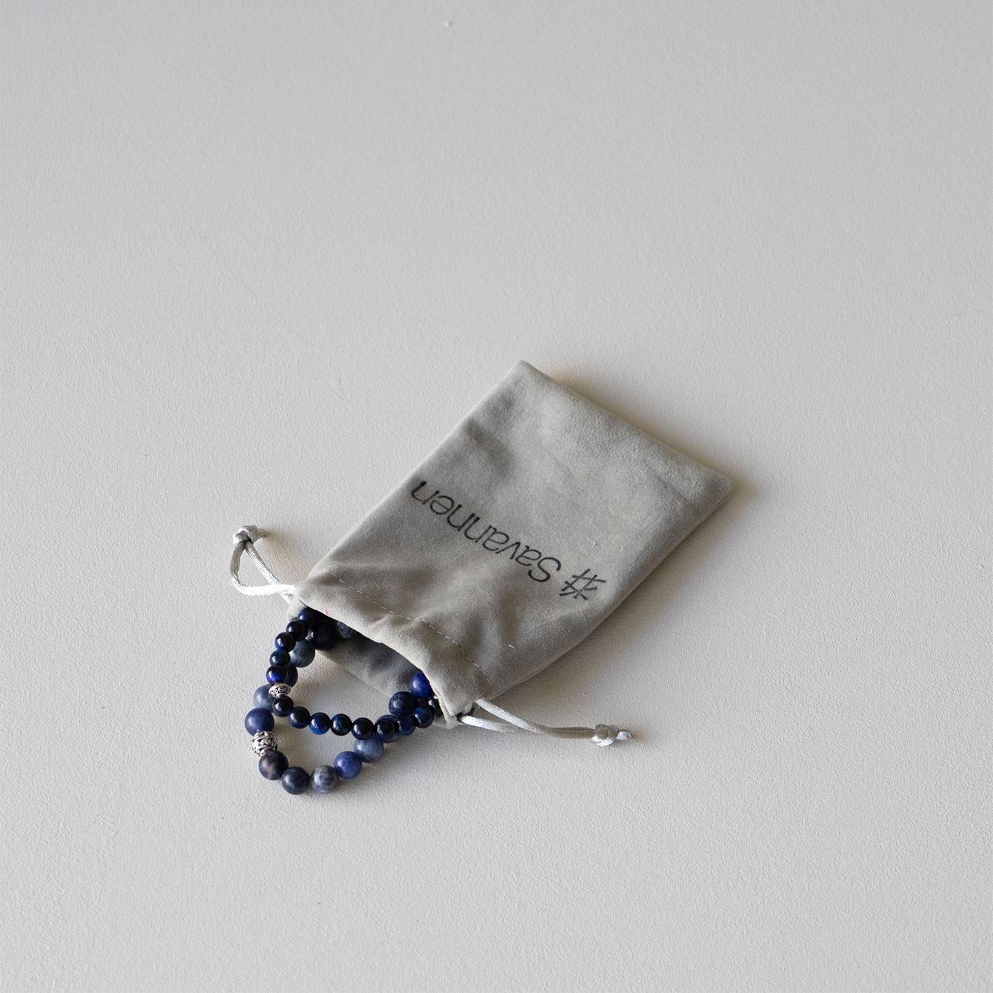 Armbånd med halvedelstener - Blå Lapis Lazuli