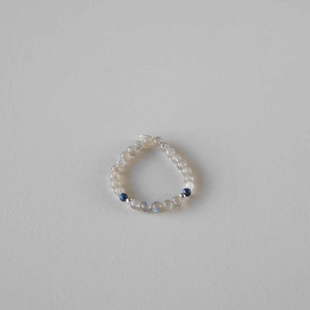 Armbånd med halvedelstener - Rosenkvarts og grønn agat