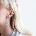 Øredobber med halvedelstener - Jade og rosenkvarts