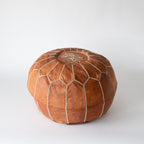 Marokkansk cognacbrun skinnpuff