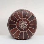 Marokkansk skinnpuff mørkebrun