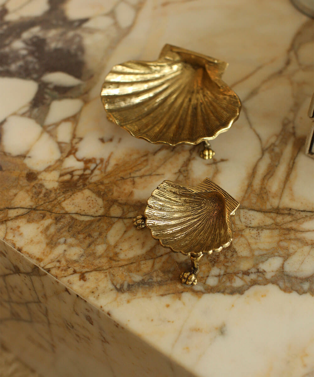Skjell skål i messing - Stor