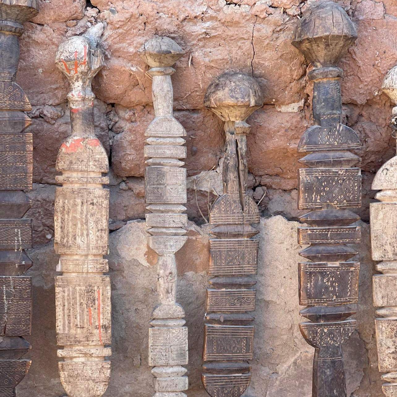 Vintage utskåret Tuareg teltplugg fra Mali
