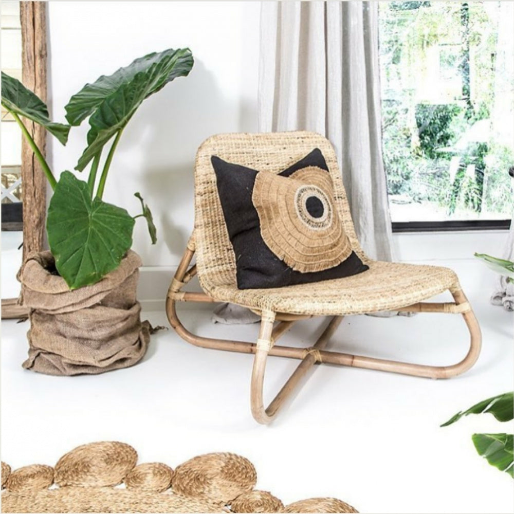 African shield black medium cushion 55x55cm