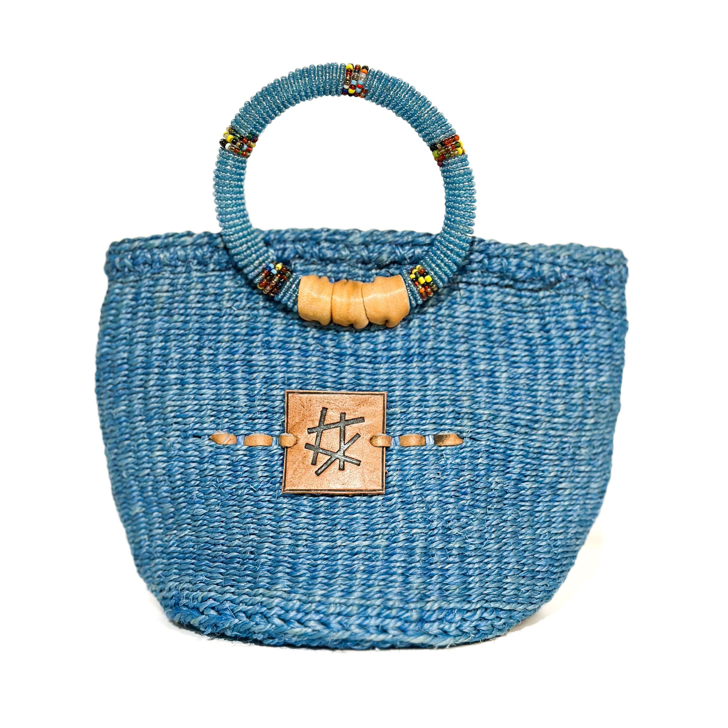 Liten veske med perlehåndtak