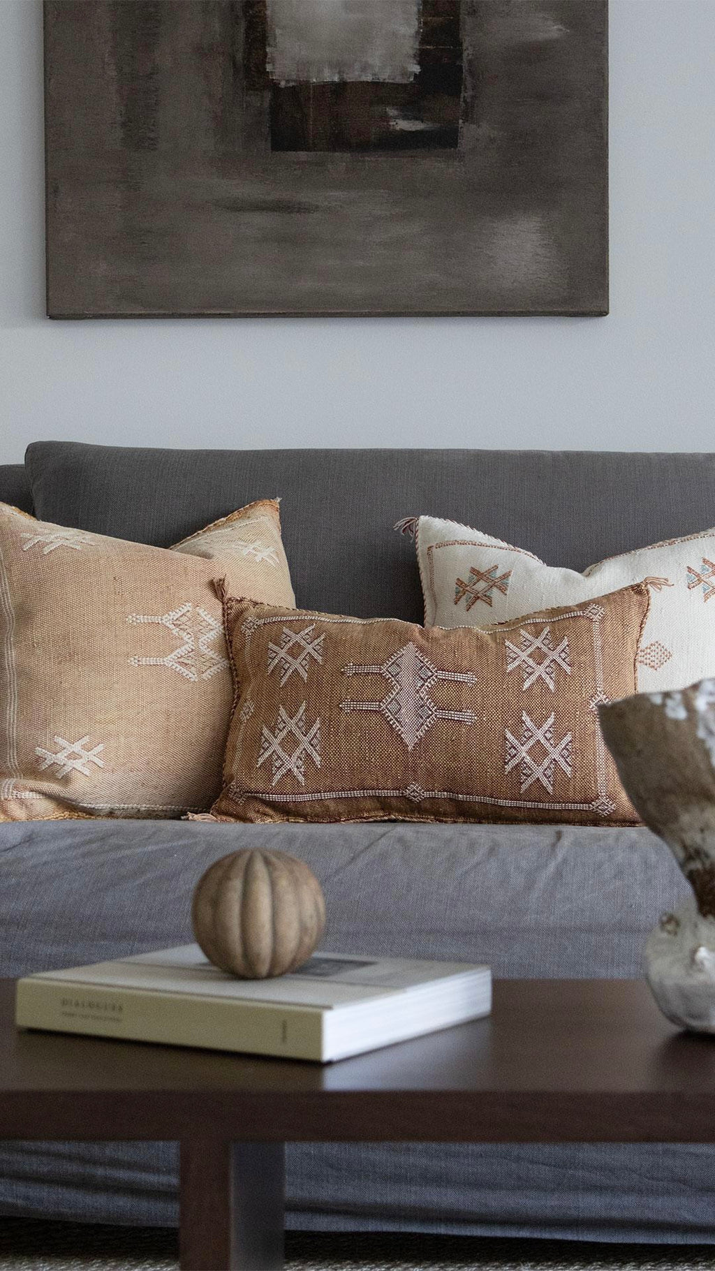 Marokkansk putetrekk i agavesilke 40x60