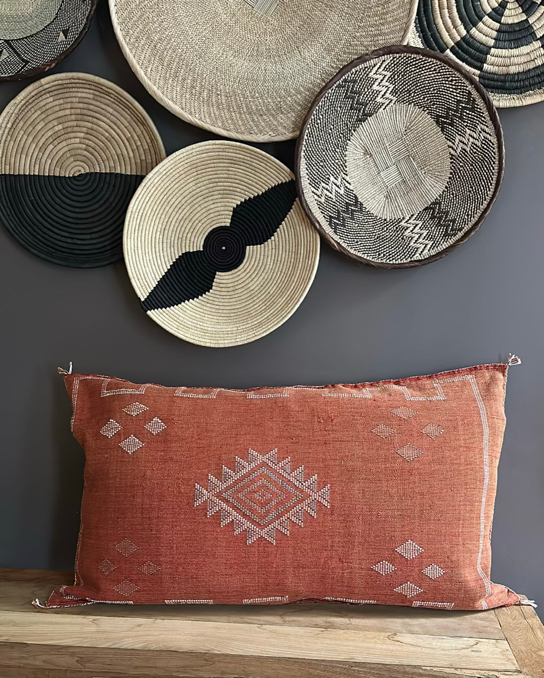 Marokkansk putetrekk i agavesilke 50x90