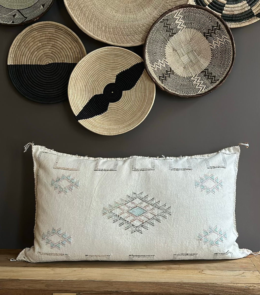 Marokkansk pudebetræk i agavesilke 50x90