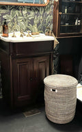 Savannah basket with flat lid - White nature
