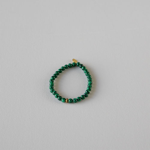 Armbånd med halvædelsten - Grøn malakit