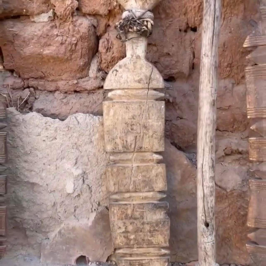 Vintage utskåret Tuareg teltplugg fra Mali