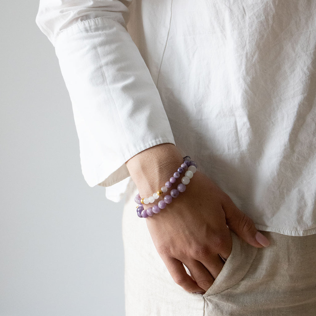 Armbånd med halvedelstener - Ametyst