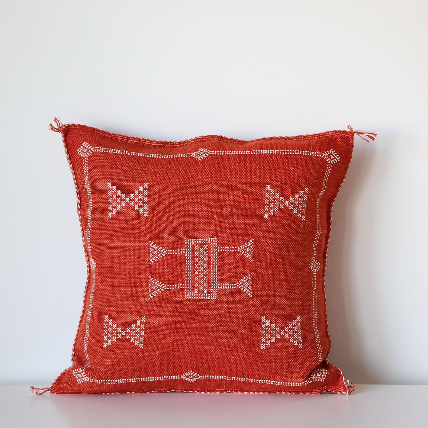 Marokkansk putetrekk i agavesilke 50x50