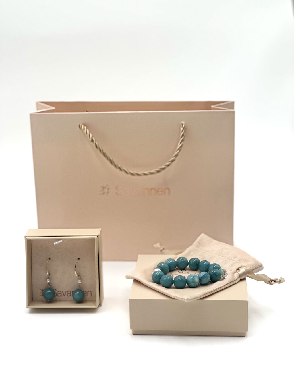 Øredobber med halvedelstener - Sølv