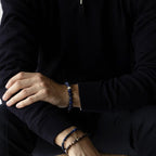 Armbånd med halvedelstener - Sort agat