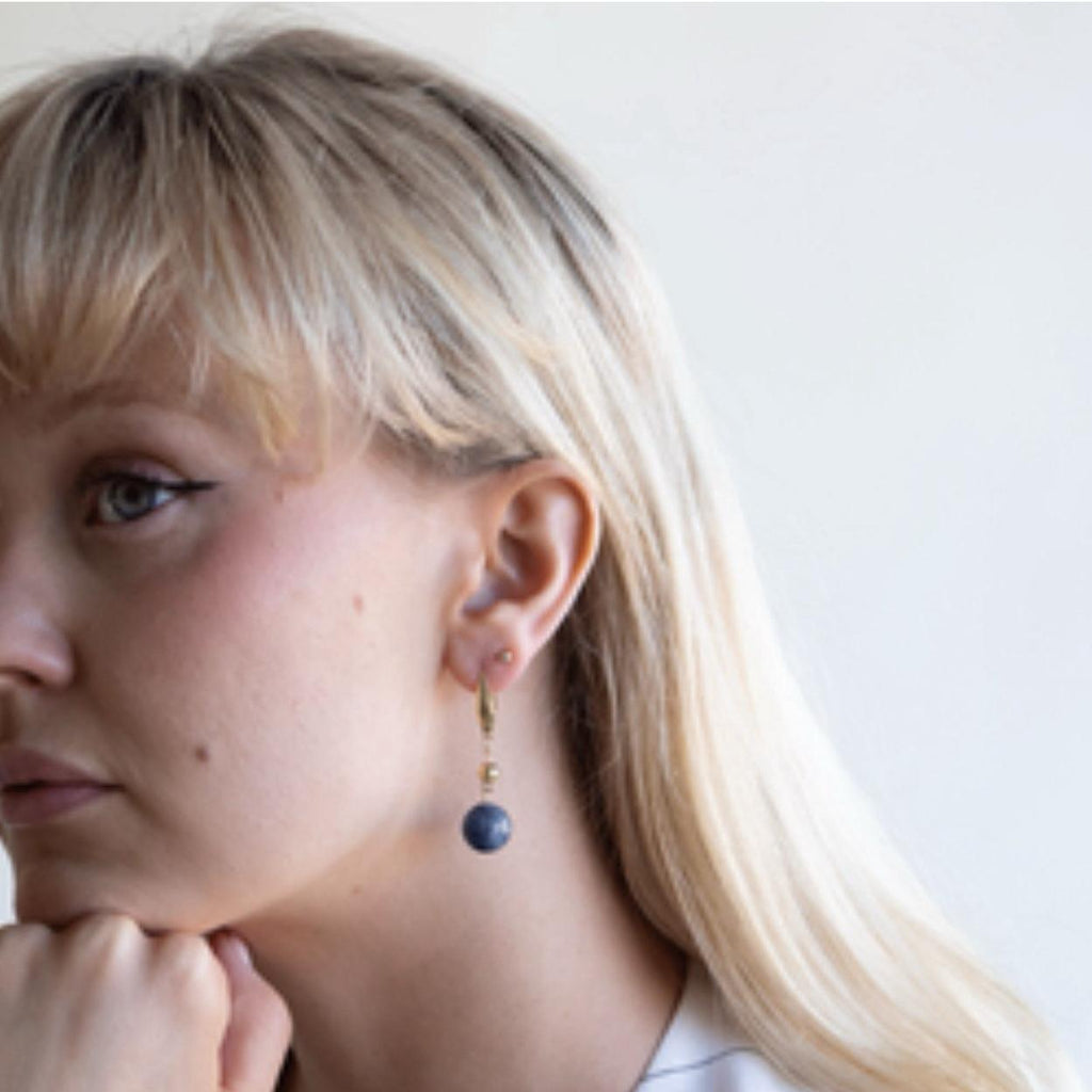 Øredobber med halvedelstener - Sølv