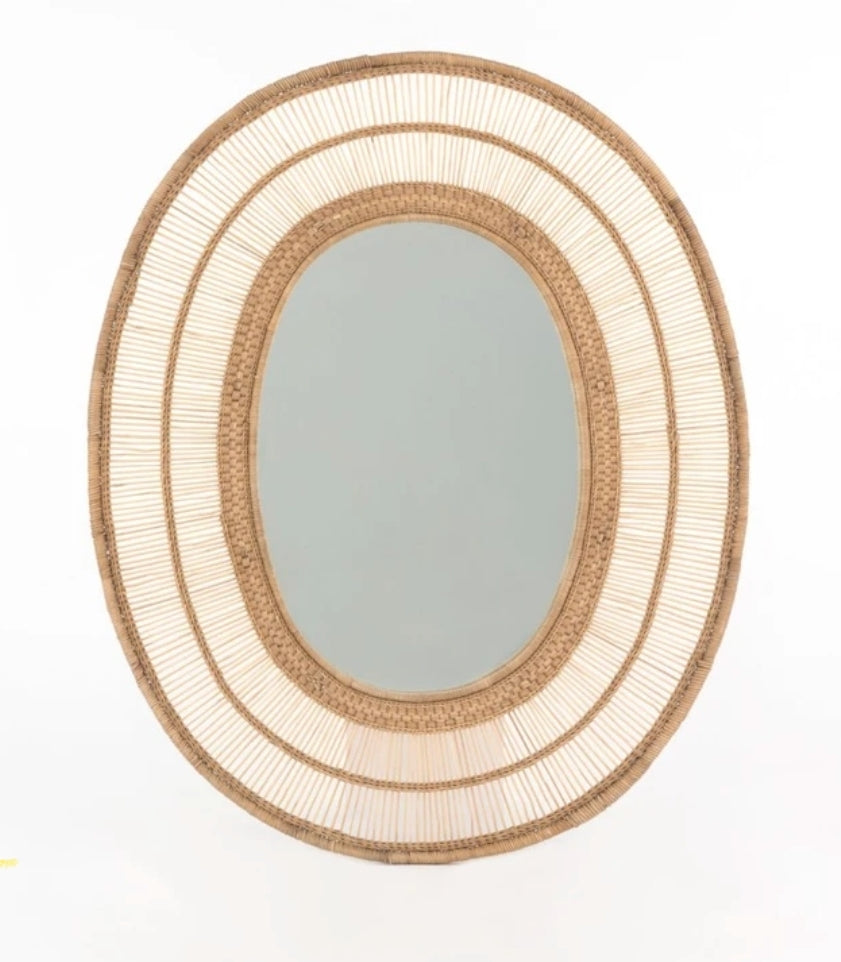 Speilramme oval i natur