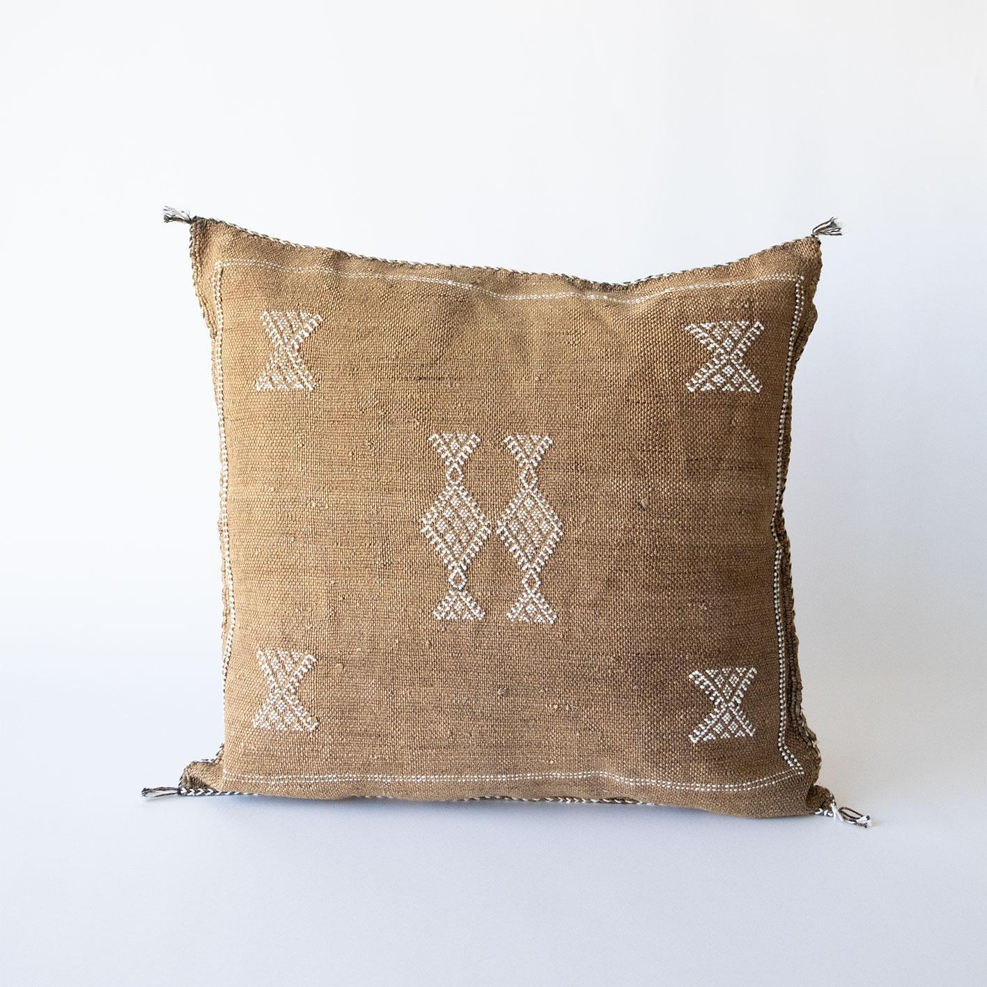 Marokkansk putetrekk i agavesilke 50x50