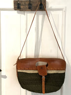 Skulderveske i sisal og skinn - Designet av Savannen