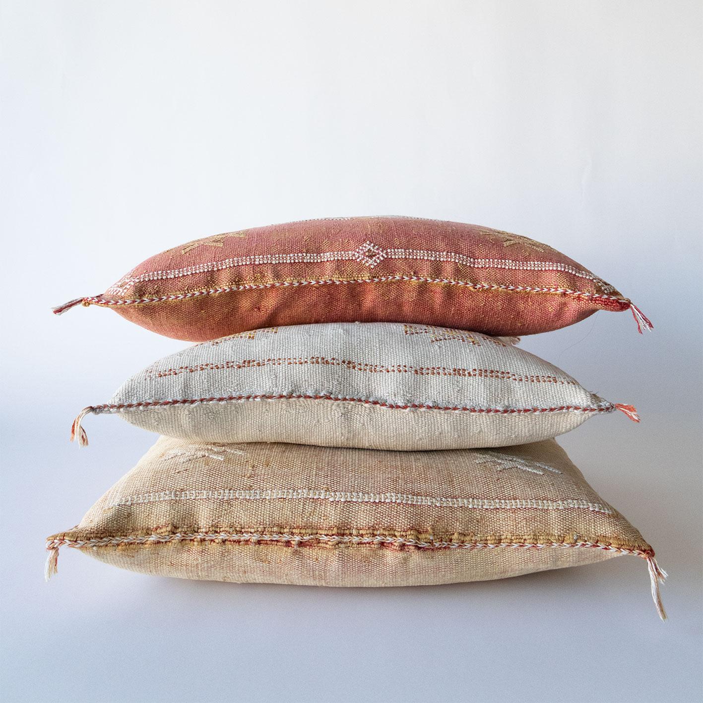 Marokkansk putetrekk i agavesilke 50x50