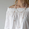 Necklace with semi-precious stones - White moonstone