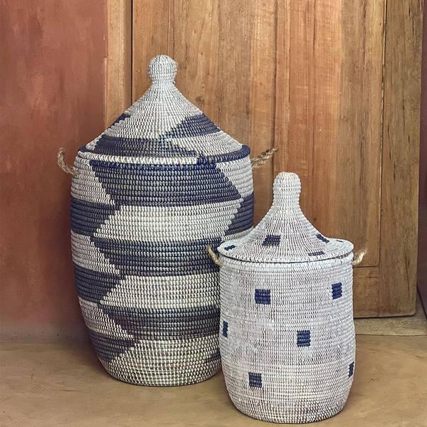 Savannah Basket - White and Blue