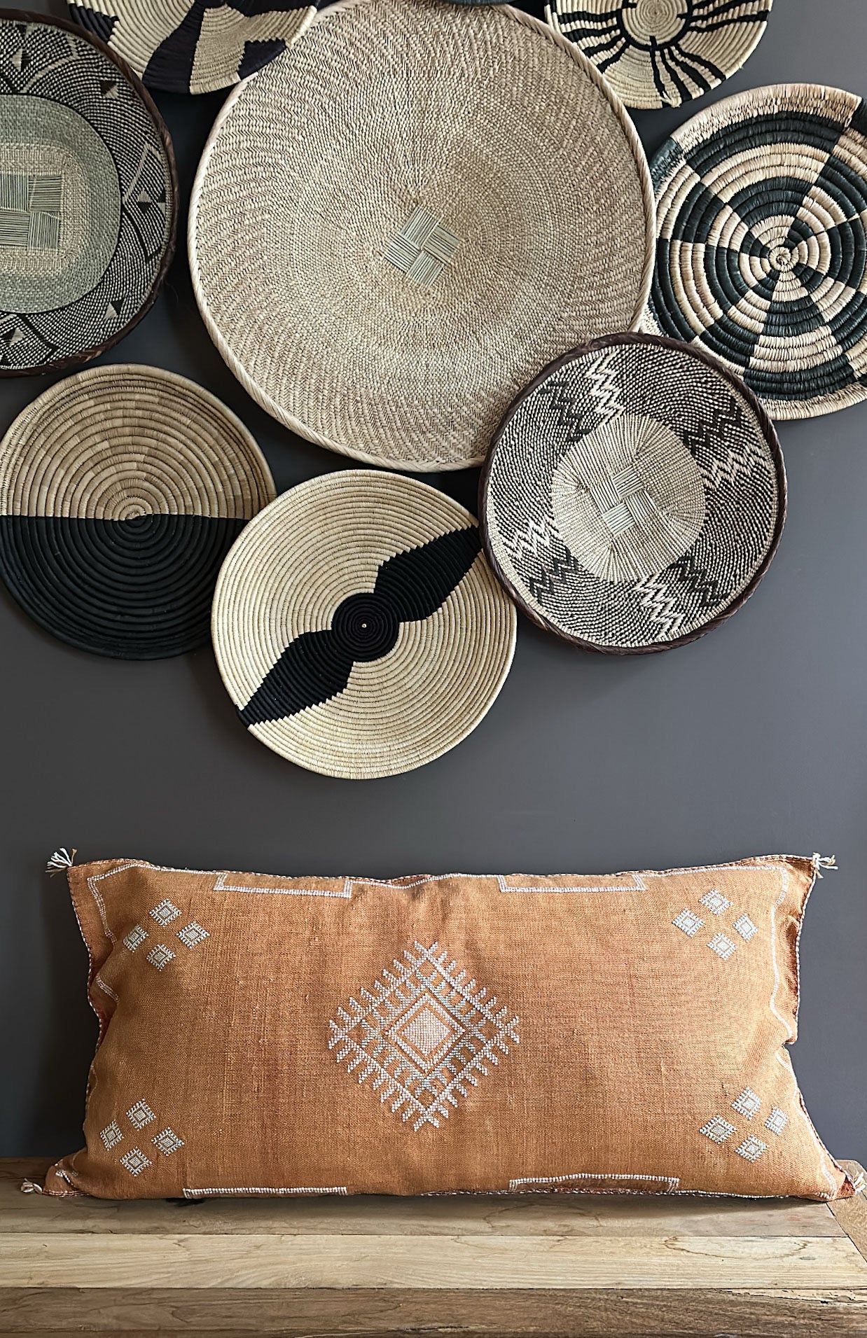 Marokkansk putetrekk i agavesilke 50x90