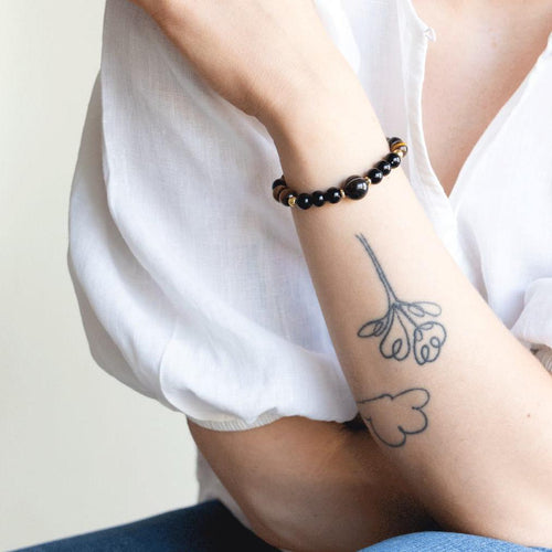 Armbånd med halvædelsten - Tigerøje