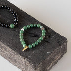 Armbånd med halvedelstener - Grønn agat