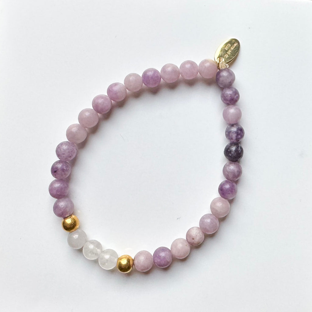 Armbånd med halvædelsten - Ametyst