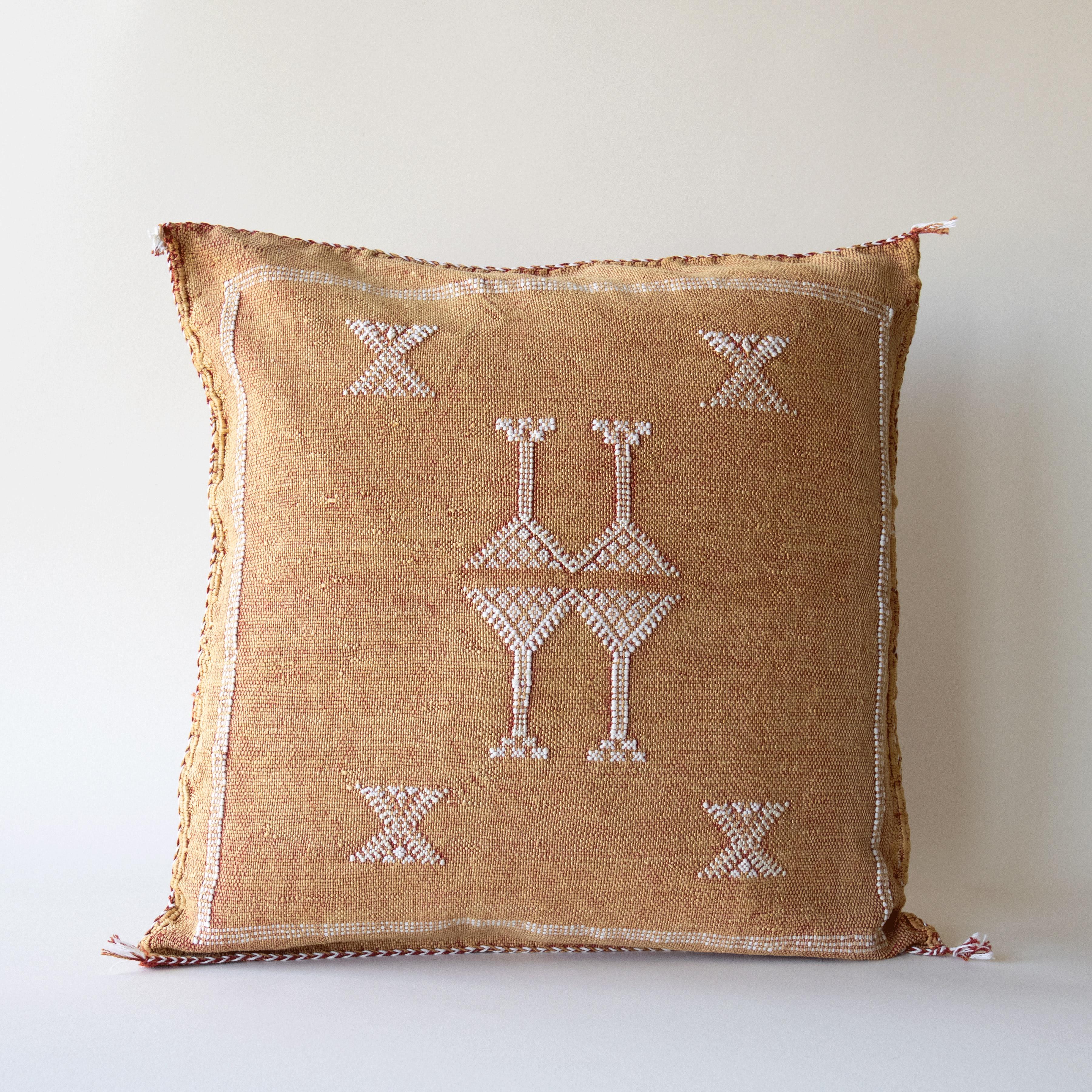 Marokkansk putetrekk i agavesilke 50x50