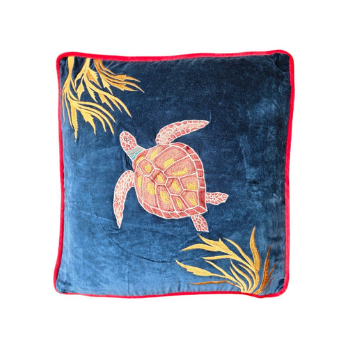 Brodert putetrekk i fløyel 50x50