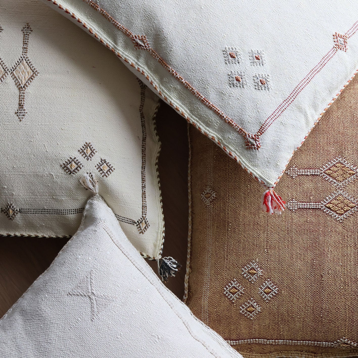 Marokkansk putetrekk i agavesilke 50x50