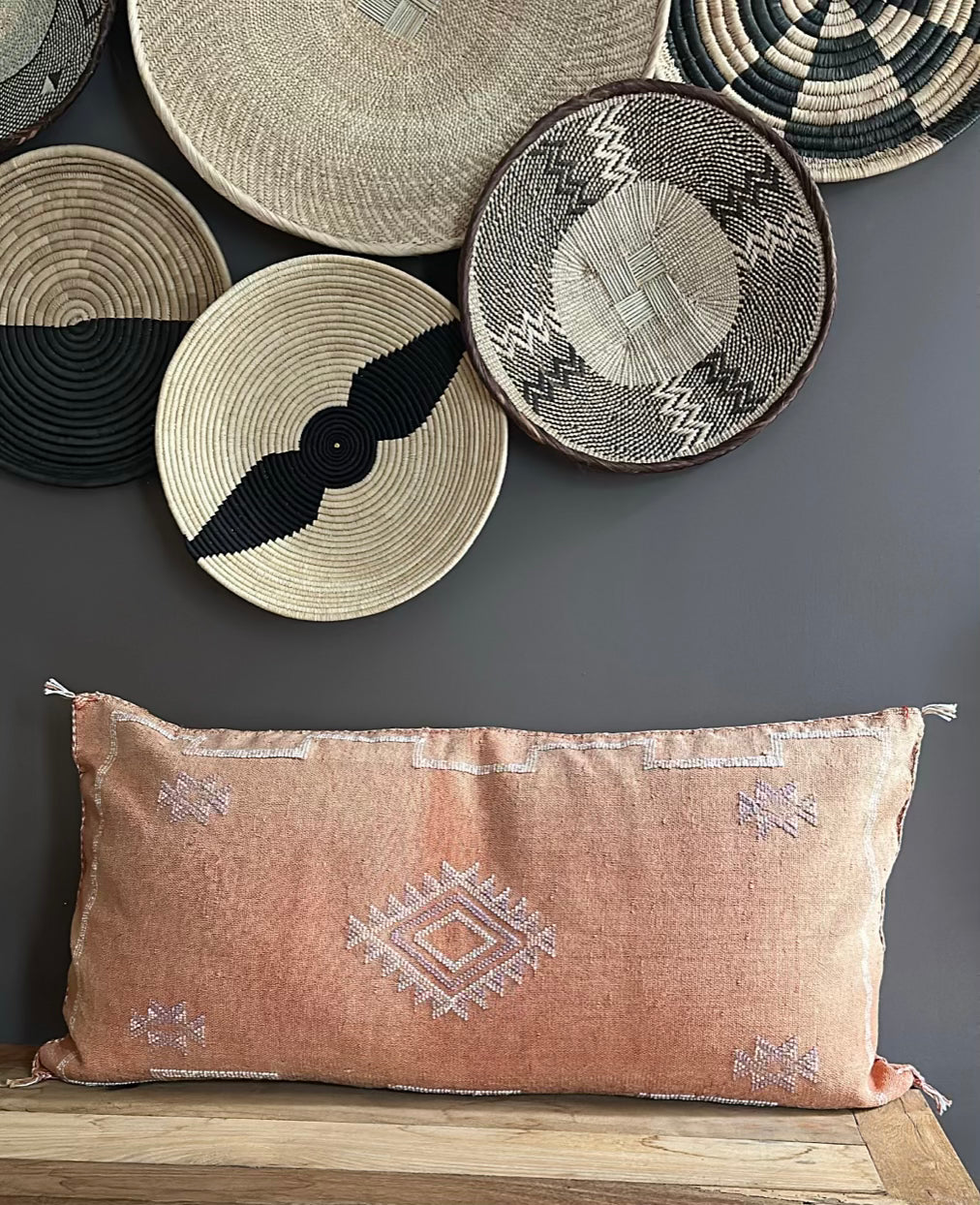 Marokkansk putetrekk i agavesilke 50x90