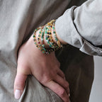 Armbånd med halvedelstener - Grønn jade