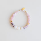 Armbånd med halvedelstener - Rosenkvarts og hvit månesten