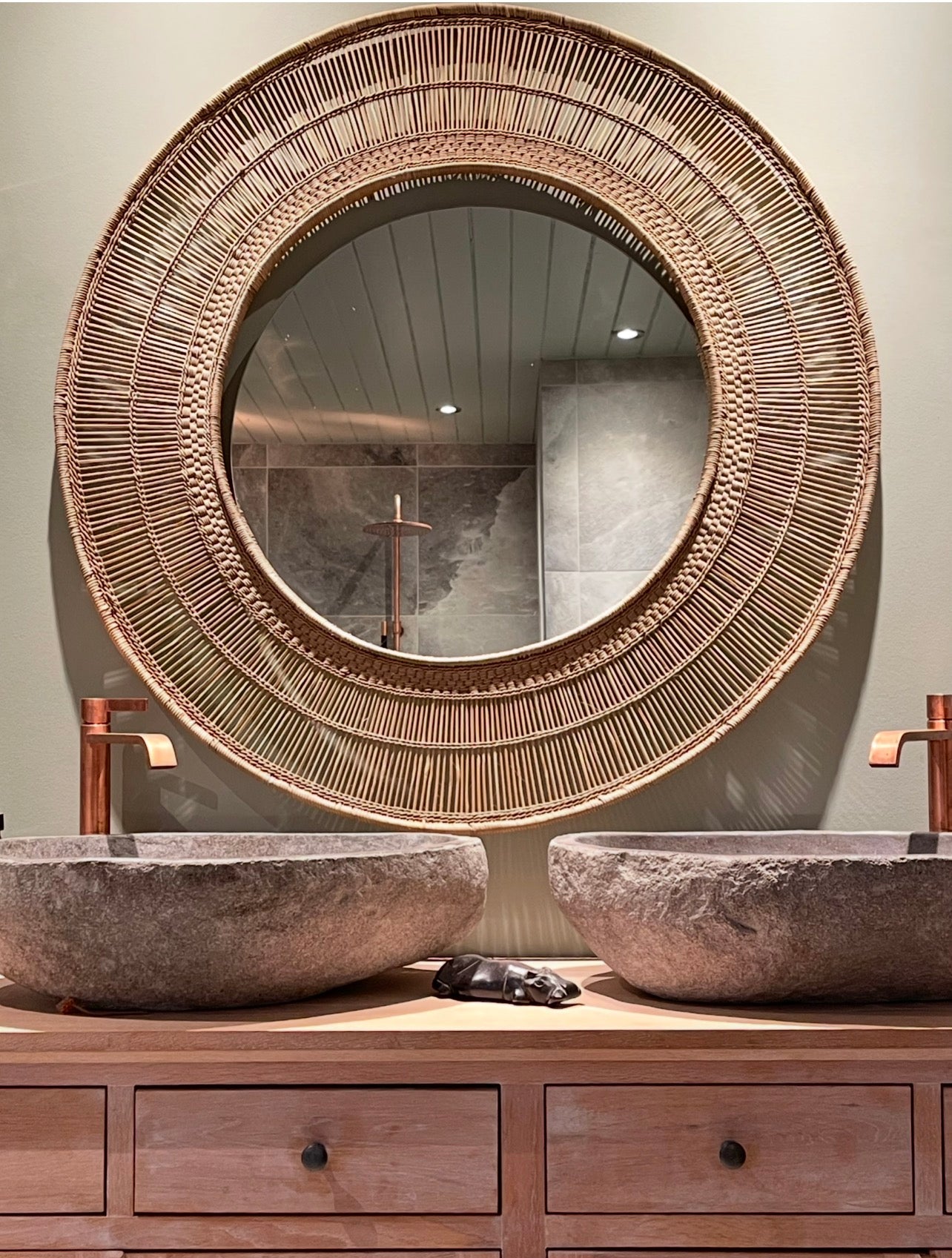 Large woven mirror frame