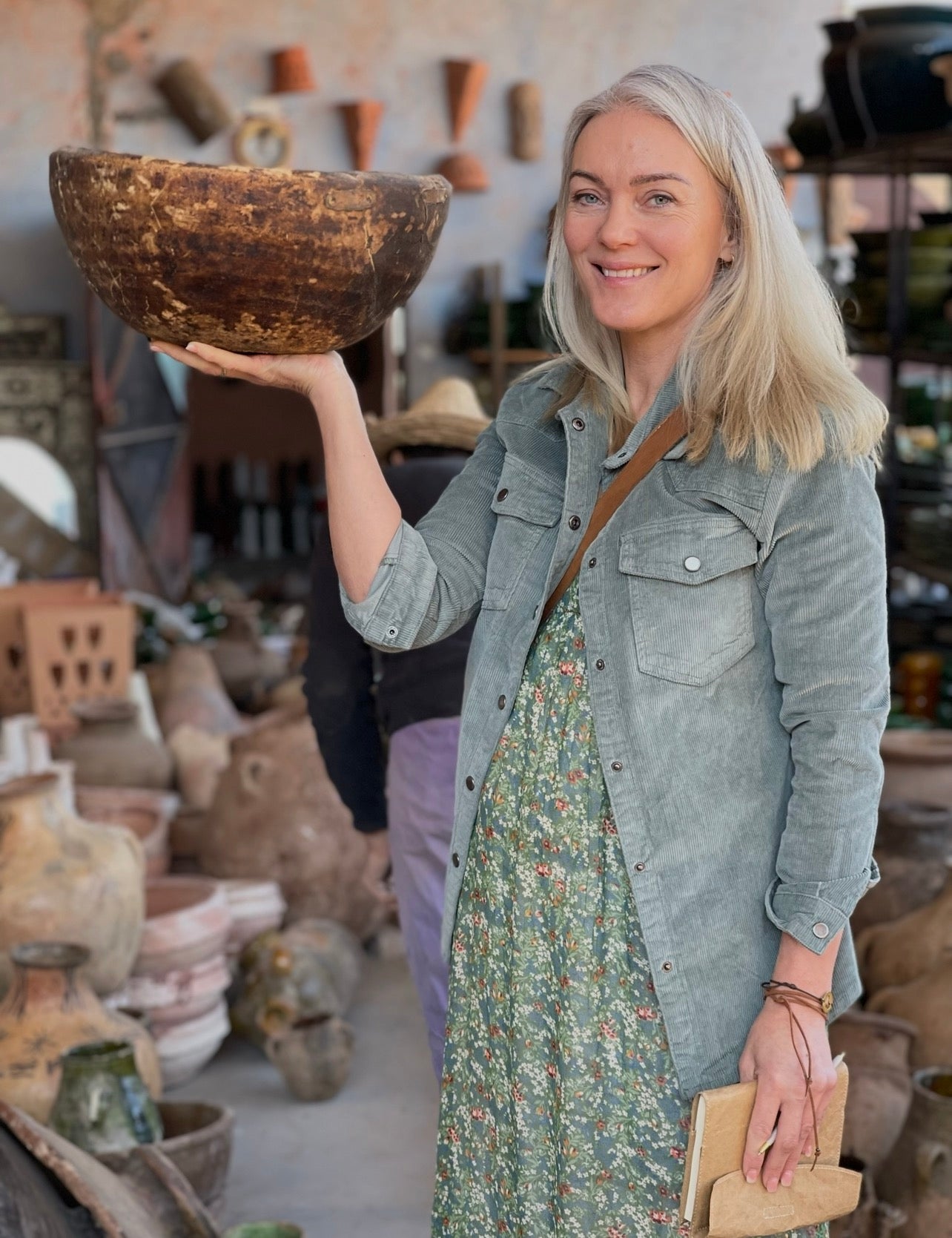 Vakker antikk trebolle fra Mali