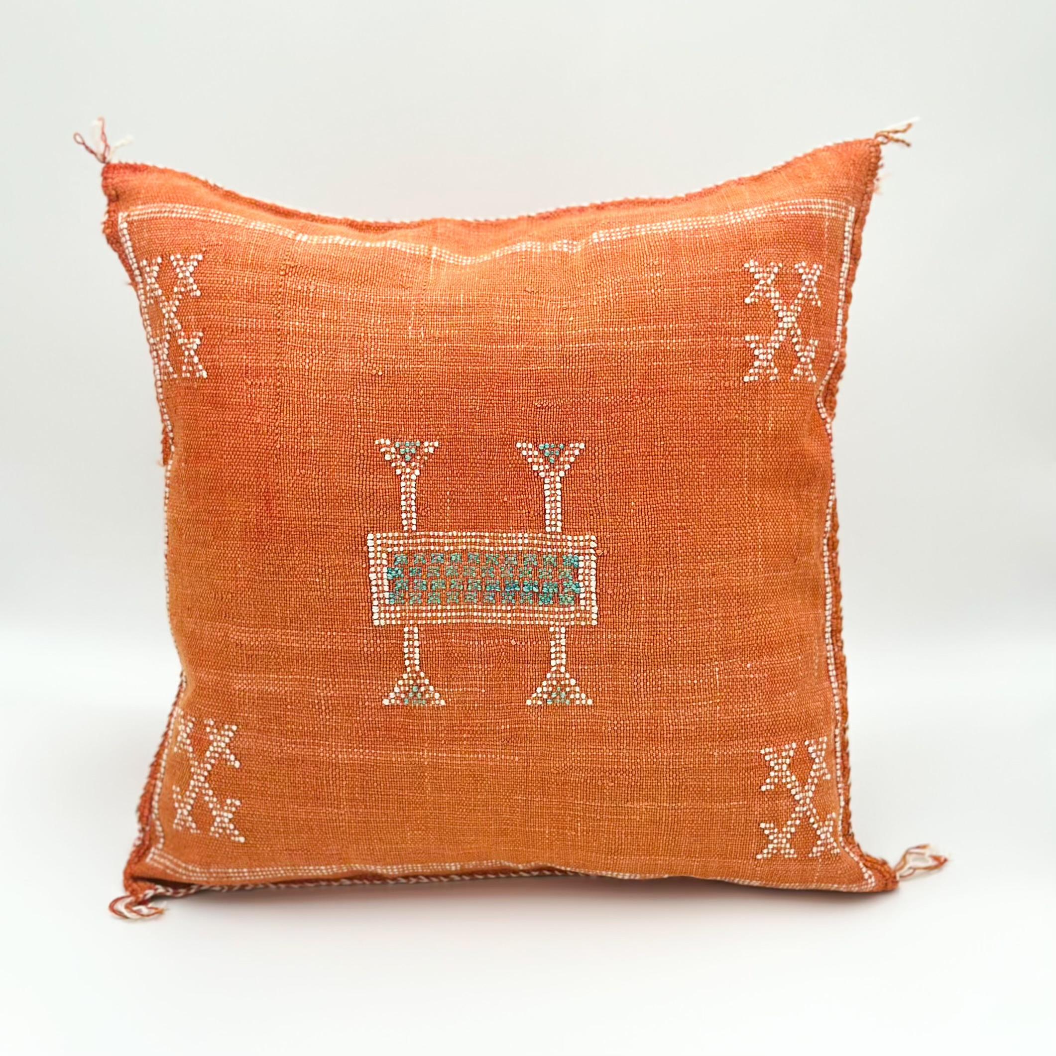 Marokkansk putetrekk i agavesilke 50x50