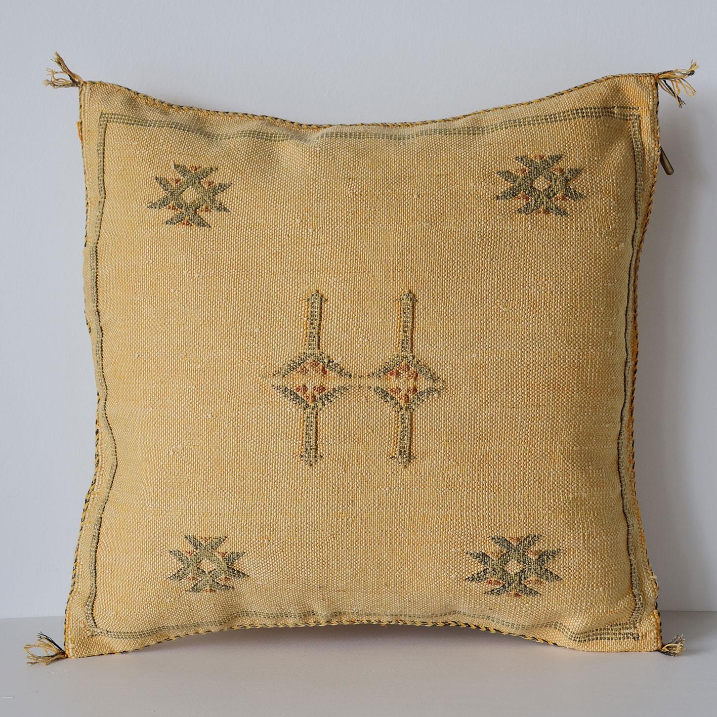 Marokkansk putetrekk i agavesilke 50x50