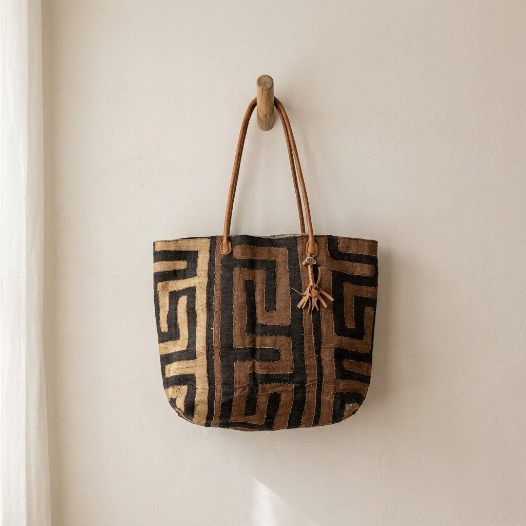 Kuba cloth veske fra Kongo