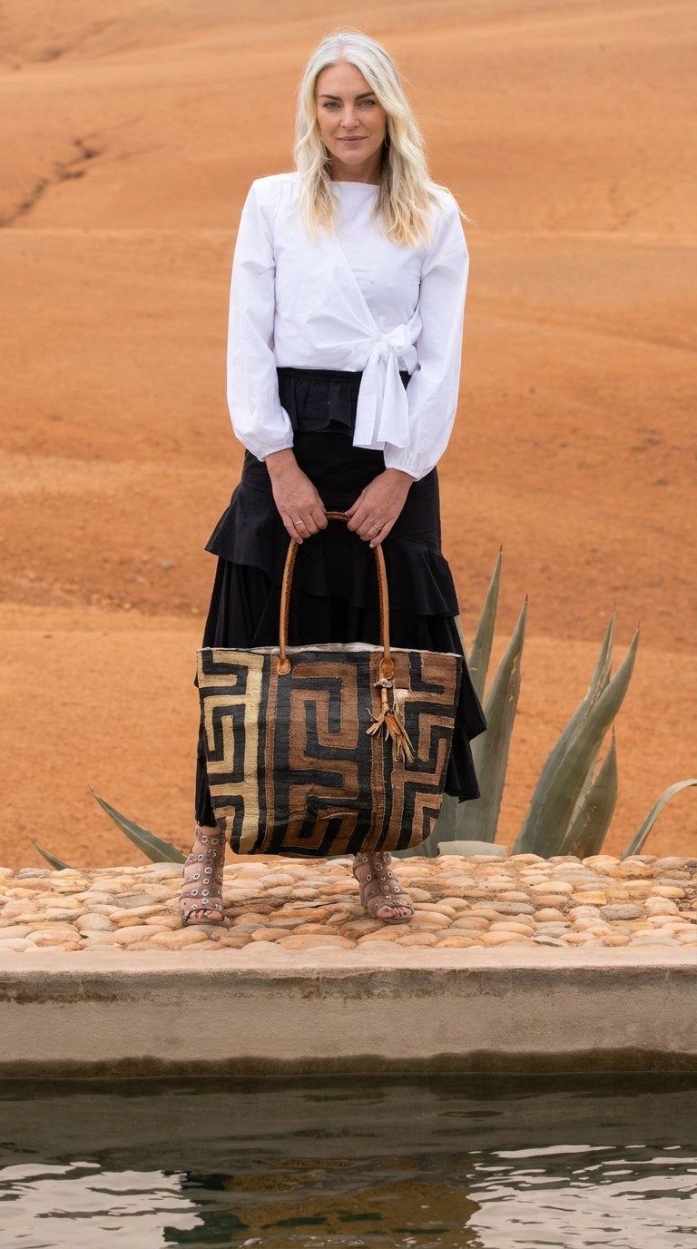 Kuba cloth veske fra Kongo