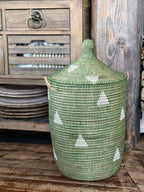 Savannenkurv - olivengrønn med hvite felter