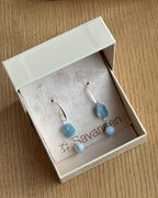 Earrings with semi-precious stones - Aquamarine and jade