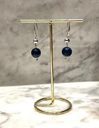 Øredobber med halvedelstener - Blå jaspis