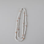 Halskjede med halvedelstener - Hvit månesten